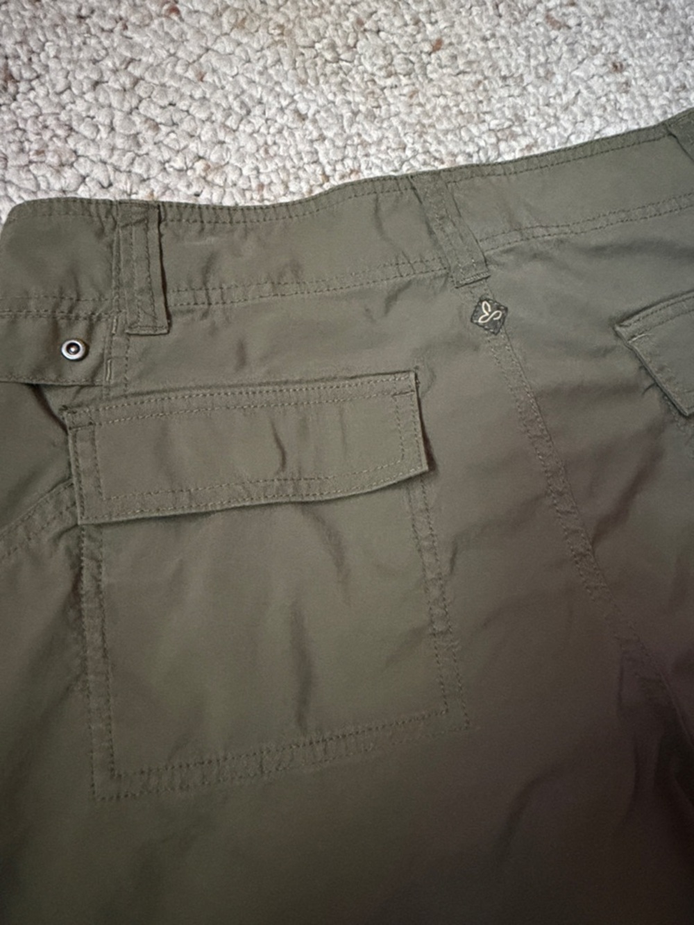 Prana Olive Green Utility Mid-Rise Shorts - Picture 4 of 6